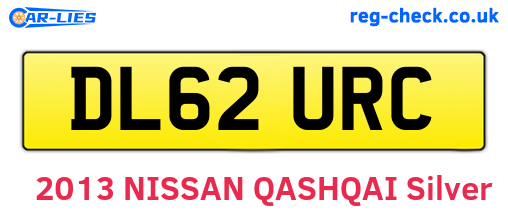 DL62URC are the vehicle registration plates.