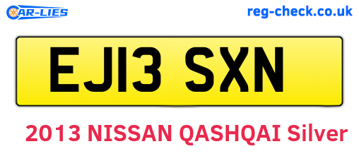 EJ13SXN are the vehicle registration plates.
