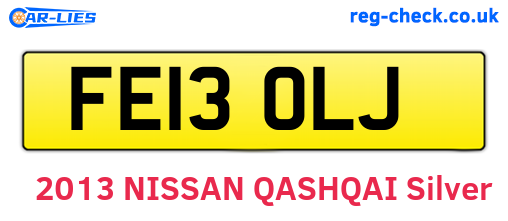 FE13OLJ are the vehicle registration plates.