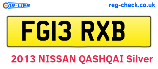 FG13RXB are the vehicle registration plates.