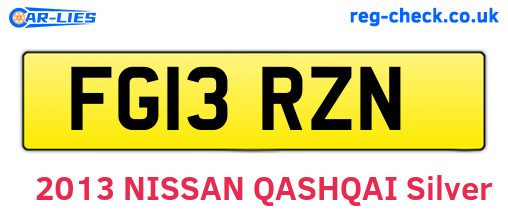 FG13RZN are the vehicle registration plates.