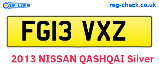 FG13VXZ are the vehicle registration plates.
