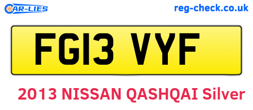 FG13VYF are the vehicle registration plates.