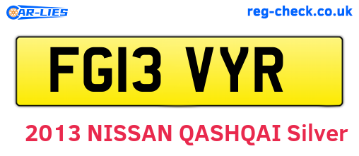 FG13VYR are the vehicle registration plates.