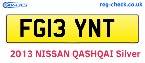 FG13YNT are the vehicle registration plates.