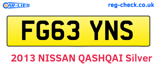 FG63YNS are the vehicle registration plates.