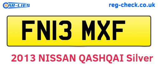 FN13MXF are the vehicle registration plates.