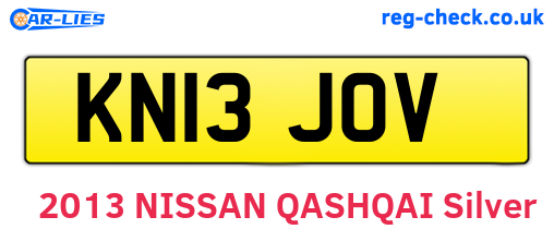 KN13JOV are the vehicle registration plates.