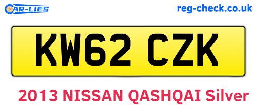KW62CZK are the vehicle registration plates.