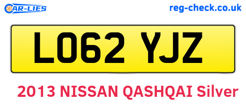 LO62YJZ are the vehicle registration plates.