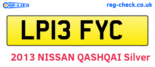 LP13FYC are the vehicle registration plates.