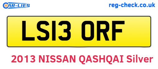 LS13ORF are the vehicle registration plates.