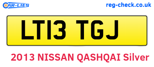 LT13TGJ are the vehicle registration plates.