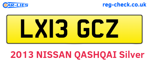 LX13GCZ are the vehicle registration plates.