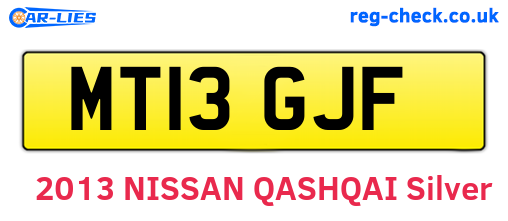 MT13GJF are the vehicle registration plates.