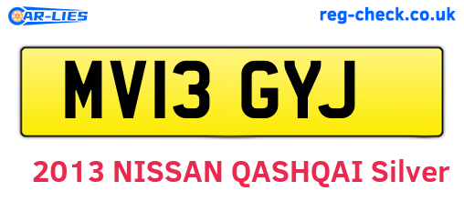 MV13GYJ are the vehicle registration plates.