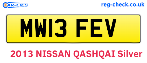 MW13FEV are the vehicle registration plates.