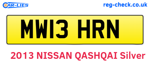 MW13HRN are the vehicle registration plates.