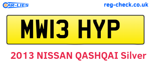MW13HYP are the vehicle registration plates.