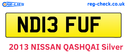 ND13FUF are the vehicle registration plates.