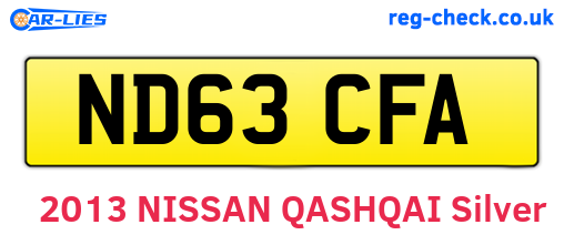 ND63CFA are the vehicle registration plates.