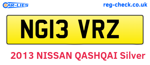 NG13VRZ are the vehicle registration plates.