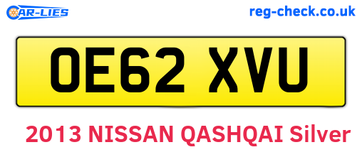 OE62XVU are the vehicle registration plates.