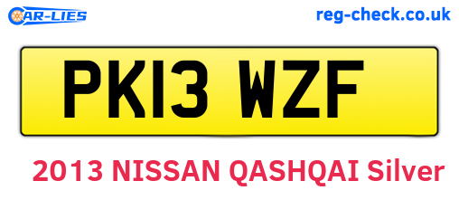 PK13WZF are the vehicle registration plates.