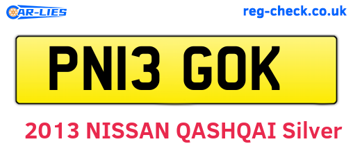 PN13GOK are the vehicle registration plates.