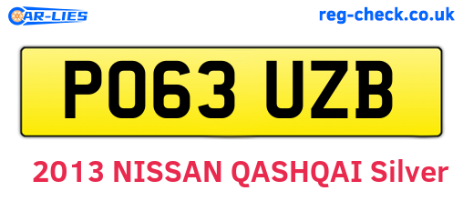 PO63UZB are the vehicle registration plates.