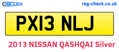 PX13NLJ are the vehicle registration plates.