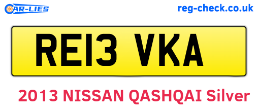 RE13VKA are the vehicle registration plates.