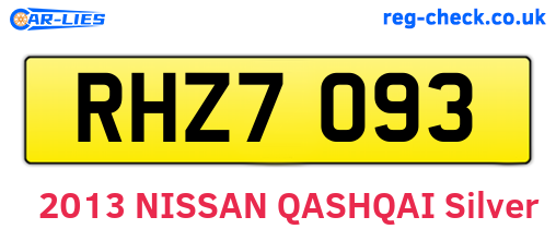 RHZ7093 are the vehicle registration plates.
