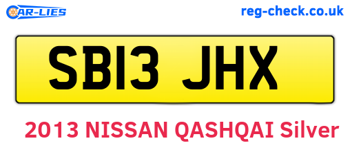 SB13JHX are the vehicle registration plates.