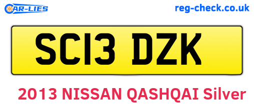 SC13DZK are the vehicle registration plates.