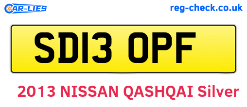 SD13OPF are the vehicle registration plates.
