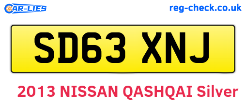SD63XNJ are the vehicle registration plates.
