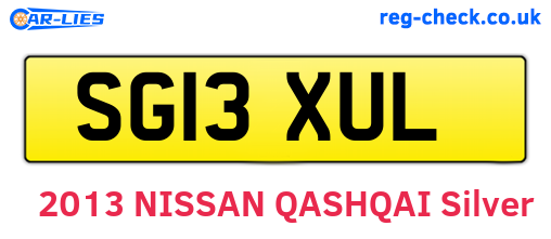 SG13XUL are the vehicle registration plates.