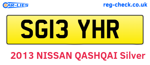 SG13YHR are the vehicle registration plates.