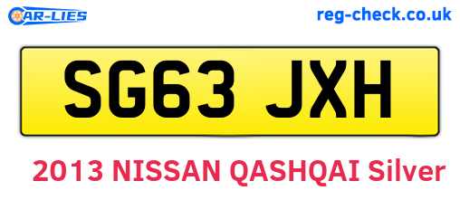 SG63JXH are the vehicle registration plates.