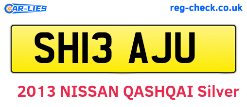 SH13AJU are the vehicle registration plates.