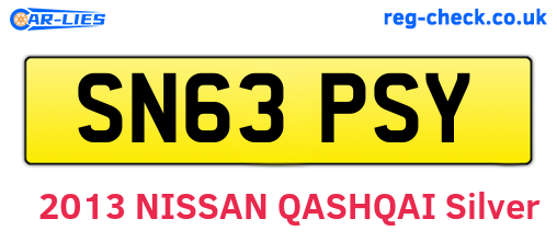 SN63PSY are the vehicle registration plates.