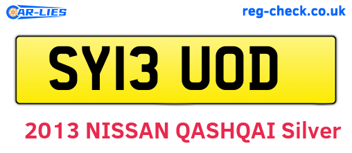 SY13UOD are the vehicle registration plates.