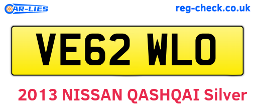VE62WLO are the vehicle registration plates.