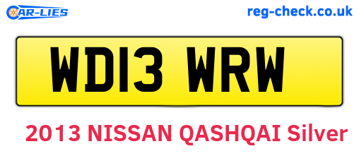 WD13WRW are the vehicle registration plates.