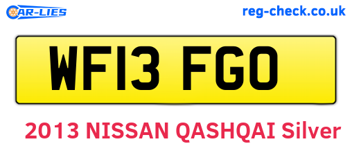 WF13FGO are the vehicle registration plates.