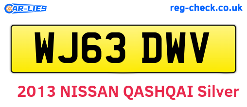 WJ63DWV are the vehicle registration plates.