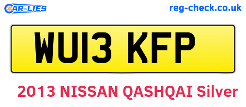 WU13KFP are the vehicle registration plates.