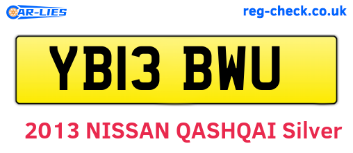 YB13BWU are the vehicle registration plates.