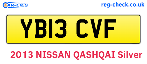 YB13CVF are the vehicle registration plates.